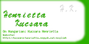 henrietta kucsara business card
